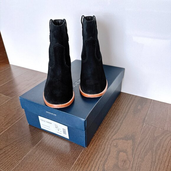 Cole Haan Zillie Hidden Wedge Western Ankle Boots - Picture 1 of 6